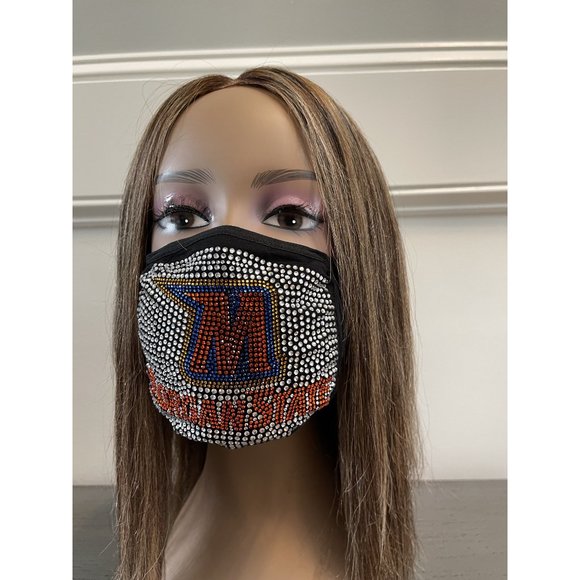 Morgan State University Bling Rhinestone Face Mask - Picture 10 of 14